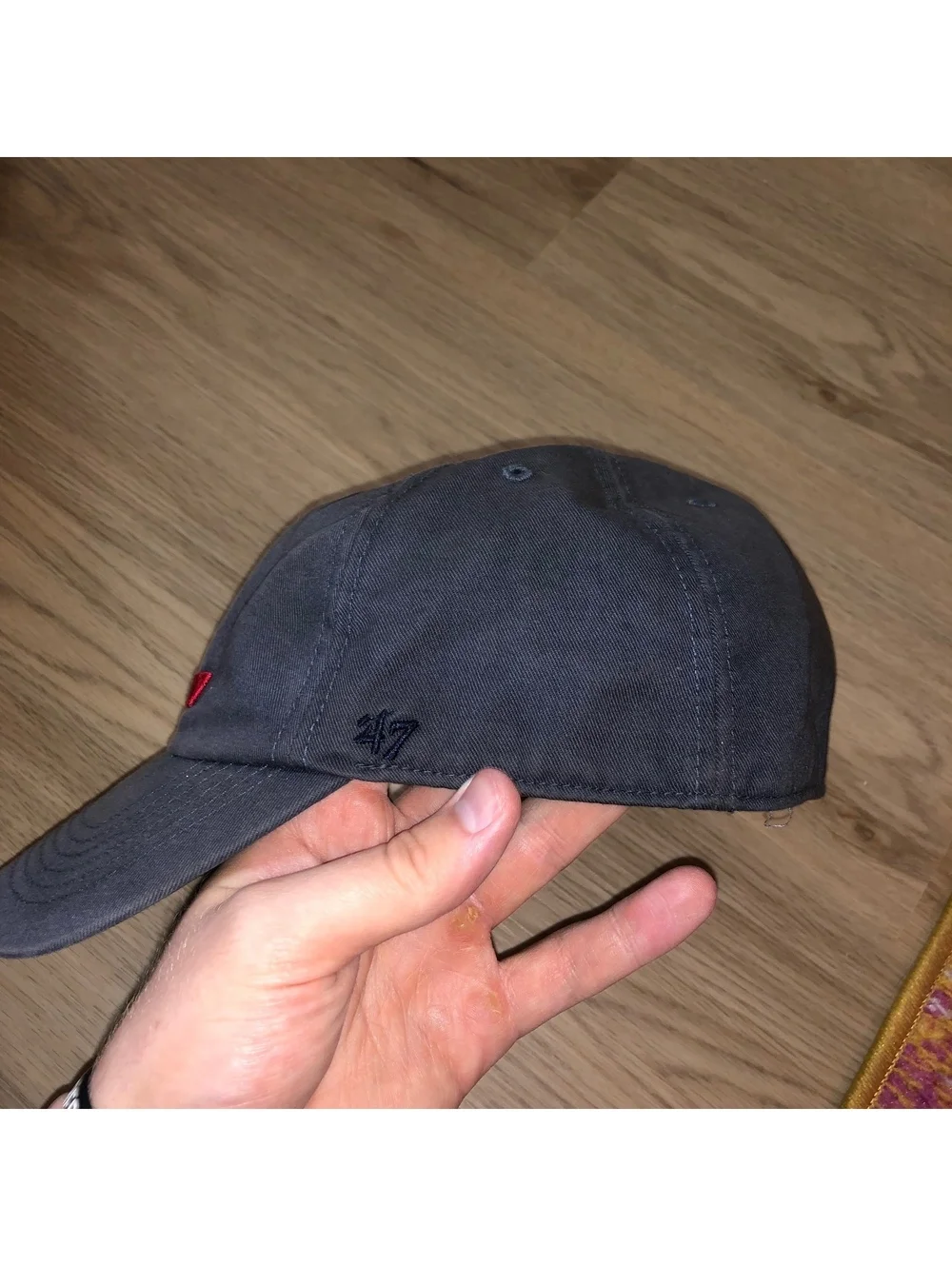 VINTAGE RICHMOND SPIDERS 47 BRAND FITTED BASEBALL HAT CAP DARK GRAY RED SIZE XL